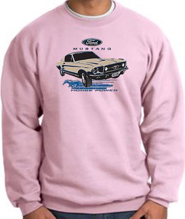 Ford Mustang Sweatshirt - Horsepower Adult Pink Sweat Shirt