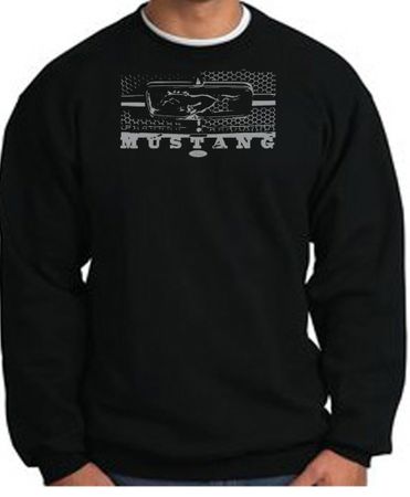 Ford Mustang Sweatshirt Legend Honeycomb Grille Black Sweat Shirt