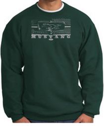 Ford Mustang Sweatshirt Legend Honeycomb Grille Dark Green Sweat Shirt Ford Mustang Sweatshirt Legend Honeycomb Grille Dark Green Sweat Shirt