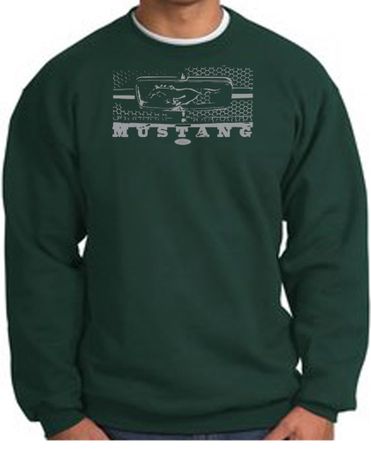 Ford Mustang Sweatshirt Legend Honeycomb Grille Dark Green Sweat Shirt
