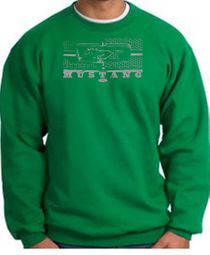 Ford Mustang Sweatshirt Legend Honeycomb Grille Kelly Green Sweatshirt Ford Mustang Sweatshirt Legend Honeycomb Grille Kelly Green Sweatshirt