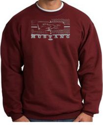 Ford Mustang Sweatshirt Legend Honeycomb Grille Maroon Sweat Shirt Ford Mustang Sweatshirt Legend Honeycomb Grille Maroon Sweat Shirt