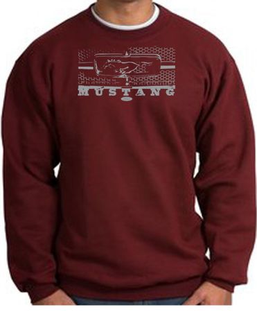 Ford Mustang Sweatshirt Legend Honeycomb Grille Maroon Sweat Shirt