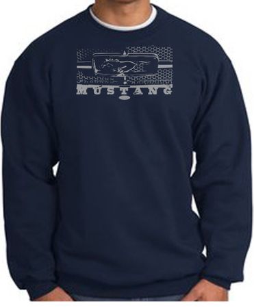 Ford Mustang Sweatshirt Legend Honeycomb Grille Navy Sweat Shirt
