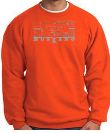 Ford Mustang Sweatshirt Legend Honeycomb Grille Orange Sweat Shirt