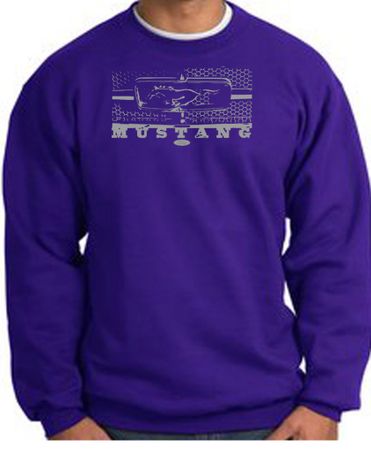 Ford Mustang Sweatshirt Legend Honeycomb Grille Purple Sweat Shirt