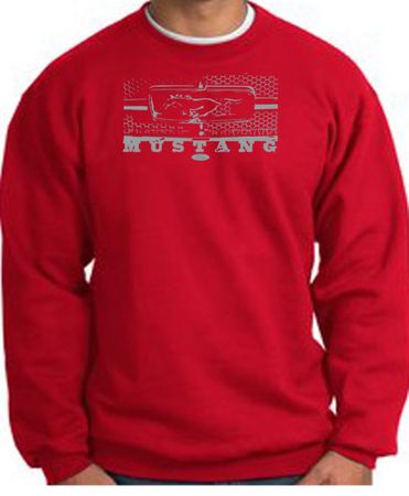 Ford Mustang Sweatshirt Legend Honeycomb Grille Red Sweat Shirt