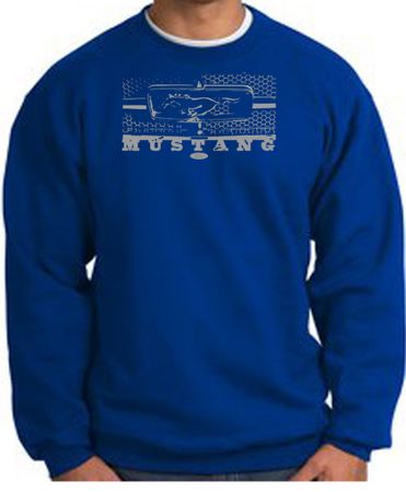 Ford Mustang Sweatshirt Legend Honeycomb Grille Royal Sweat Shirt
