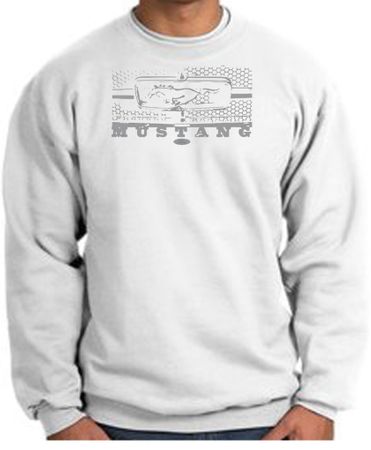 Ford Mustang Sweatshirt Legend Honeycomb Grille White Sweat Shirt