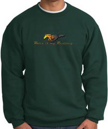 Ford Mustang Sweatshirt - Make It My Grill Dark Green Sweat Shirt