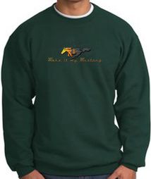 Ford Mustang Sweatshirt - Make It My Grill Dark Green Sweat Shirt