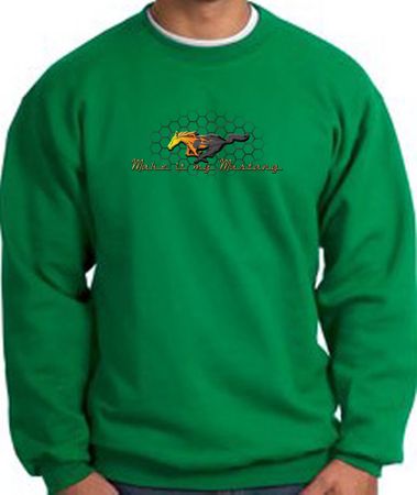 Ford Mustang Sweatshirt - Make It My Grill Kelly Green Sweat Shirt
