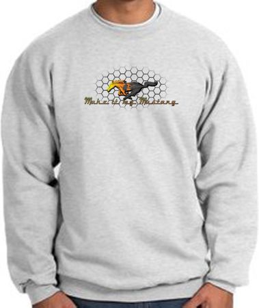 Ford Mustang Sweatshirt - Make It My Mustang Grill Ash Sweat Shirt