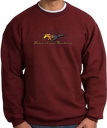 Ford Mustang Sweatshirt - Make It My Mustang Grill Maroon Sweat Shirt