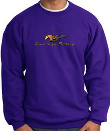 Ford Mustang Sweatshirt - Make It My Mustang Grill Purple Sweat Shirt
