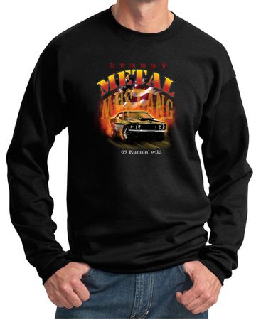 Ford Mustang Sweatshirt Street Metal 69 Runnin Wild Sweatshirt