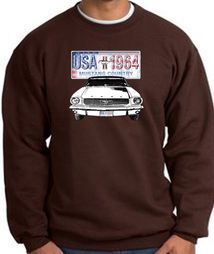 Ford Mustang Sweatshirt - USA 1964 Country Adult Brown Sweat Shirt Ford Mustang Sweatshirt - USA 1964 Country Adult Brown Sweat Shirt