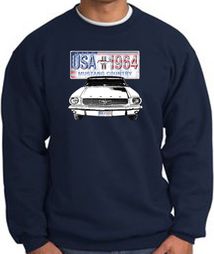 Ford Mustang Sweatshirt - USA 1964 Country Adult Navy Sweat Shirt Ford Mustang Sweatshirt - USA 1964 Country Adult Navy Sweat Shirt