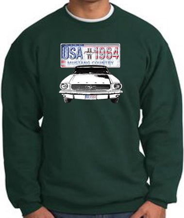 Ford Mustang Sweatshirt USA 1964 Country Dark Green Sweat Shirt
