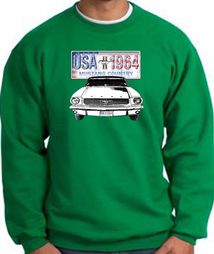 Ford Mustang Sweatshirt USA 1964 Country Kelly Green Sweat Shirt Ford Mustang Sweatshirt USA 1964 Country Kelly Green Sweat Shirt