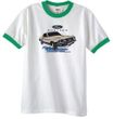 Ford Mustang T-Shirt Horsepower Ringer Tee White/Kelly Green