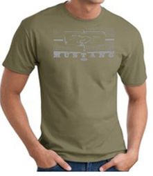 Ford Mustang T-Shirt - Legend Honeycomb Grille Adult Army Tee Ford Mustang T-Shirt - Legend Honeycomb Grille Adult Army Tee