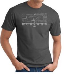 Ford Mustang T-Shirt - Legend Honeycomb Grille Adult Charcoal Tee Ford Mustang T-Shirt - Legend Honeycomb Grille Adult Charcoal Tee