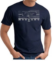 Ford Mustang T-Shirt - Legend Honeycomb Grille Adult Navy Tee Ford Mustang T-Shirt - Legend Honeycomb Grille Adult Navy Tee