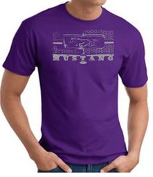 Ford Mustang T-Shirt - Legend Honeycomb Grille Adult Purple Tee Ford Mustang T-Shirt - Legend Honeycomb Grille Adult Purple Tee
