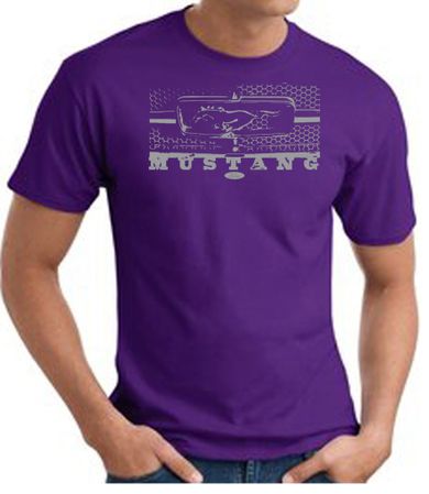 Ford Mustang T-Shirt - Legend Honeycomb Grille Adult Purple Tee