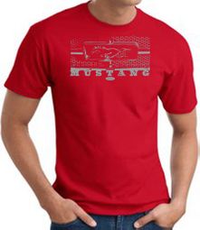 Ford Mustang T-Shirt - Legend Honeycomb Grille Adult Red Tee Ford Mustang T-Shirt - Legend Honeycomb Grille Adult Red Tee