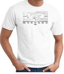 Ford Mustang T-Shirt - Legend Honeycomb Grille Adult White Tee Ford Mustang T-Shirt - Legend Honeycomb Grille Adult White Tee