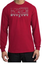 Ford Mustang T-Shirt Legend Honeycomb Grille Long Sleeve Shirt Red Ford Mustang T-Shirt Legend Honeycomb Grille Long Sleeve Shirt Red