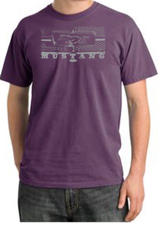 Ford Mustang T-Shirt Legend Honeycomb Grille Pigment Dyed Tee Plum