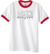 Ford Mustang T-Shirt Legend Honeycomb Grille Ringer Tee White/Red