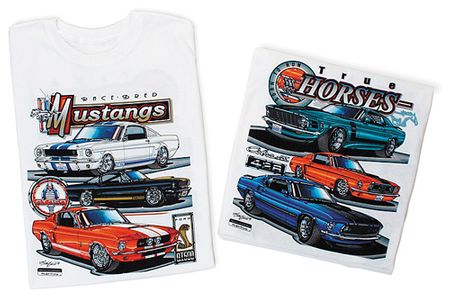 Ford Mustang T-Shirt - Racebred Classic Car Adult White Tee Shirt
