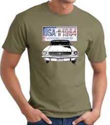 Ford Mustang T-Shirt - USA 1964 Country Adult Army Tee Shirt Ford Mustang T-Shirt - USA 1964 Country Adult Army Tee Shirt