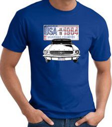Ford Mustang T-Shirt - USA 1964 Country Adult Royal Tee Shirt Ford Mustang T-Shirt - USA 1964 Country Adult Royal Tee Shirt
