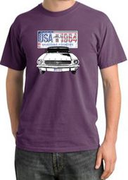 Ford Mustang T-Shirt USA 1964 Country Pigment Dyed Tee Plum Ford Mustang T-Shirt USA 1964 Country Pigment Dyed Tee Plum
