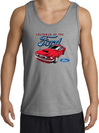 Ford Mustang Tank Top - Chairman Of The Ford Adult Sports Grey Tanktop