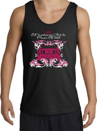 Ford Mustang Tank Top - Girls Run Wild Adult Black Tanktop
