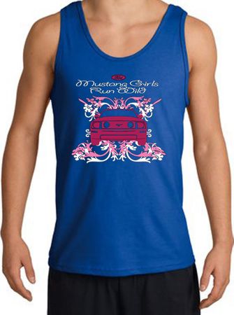 Ford Mustang Tank Top - Girls Run Wild Adult Royal Tanktop