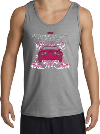 Ford Mustang Tank Top - Girls Run Wild Adult Sports Grey Tanktop