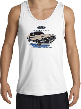 Ford Mustang Tank Top - Horsepower Adult White Tanktop