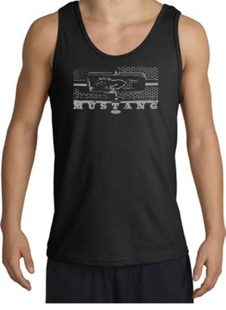 Ford Mustang Tank Top - Legend Honeycomb Grille Adult Black Tanktop