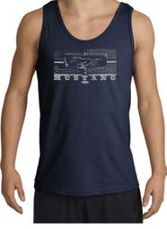 Ford Mustang Tank Top - Legend Honeycomb Grille Adult Navy Tanktop
