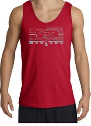Ford Mustang Tank Top - Legend Honeycomb Grille Adult Red Tanktop