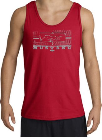 Ford Mustang Tank Top - Legend Honeycomb Grille Adult Red Tanktop