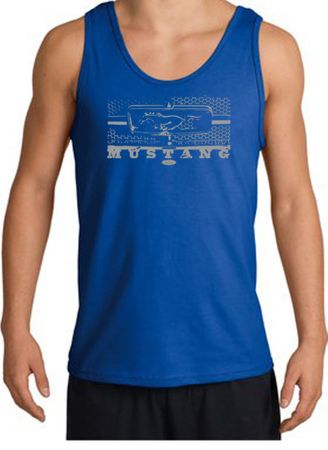 Ford Mustang Tank Top - Legend Honeycomb Grille Adult Royal Tanktop