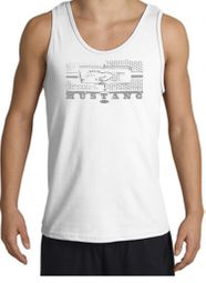 Ford Mustang Tank Top - Legend Honeycomb Grille Adult White Tanktop